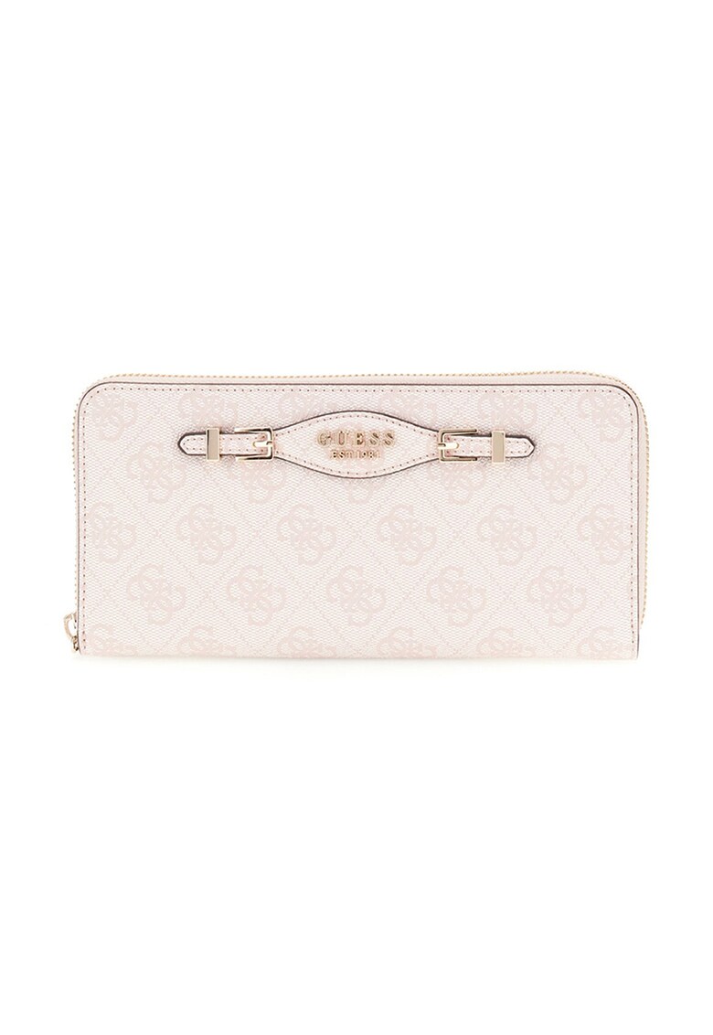 Portofel cu bareta detasabila pentru incheietura si model monograma