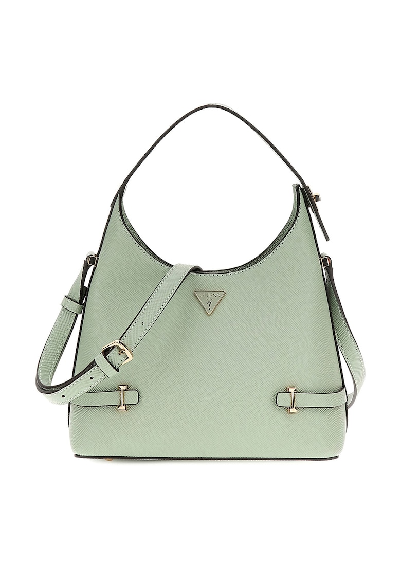 Geanta din piele ecologica cu maner si bareta detasabila - Verde pal