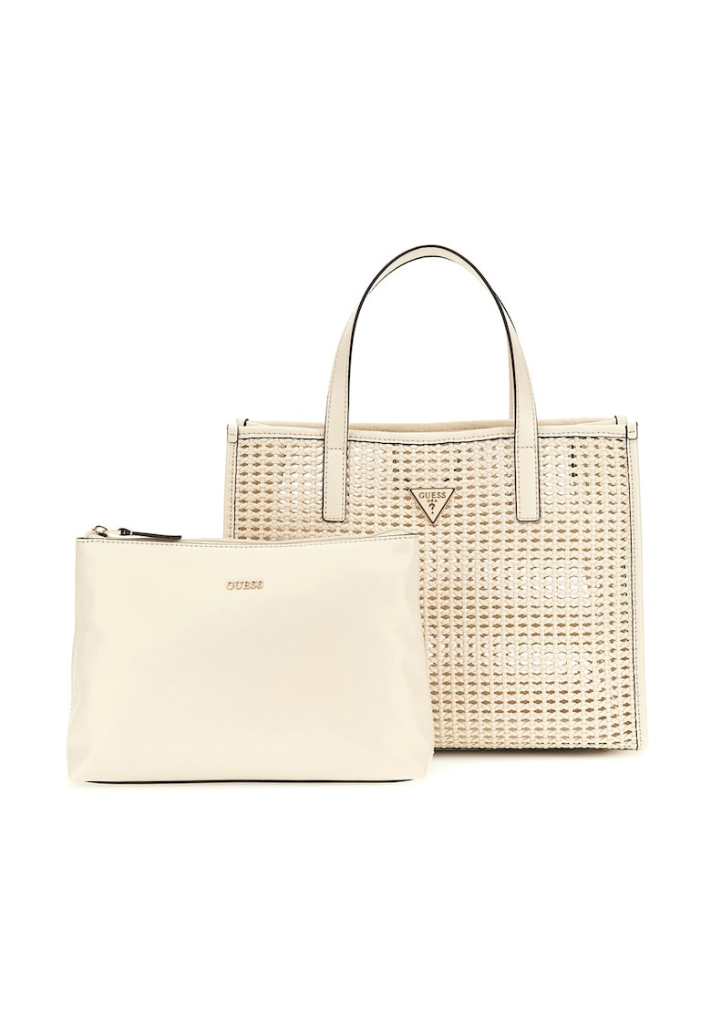 Set de geanta shoppe si etui cu aspect tesut Brigitta