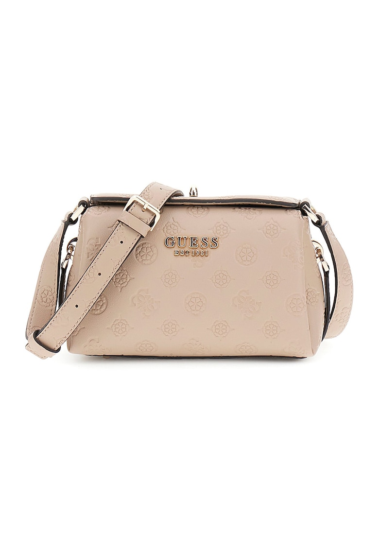 Geanta crossbody din piele ecologica cu logo stantat Geanta crossbody din piele ecologica cu logo stantat
