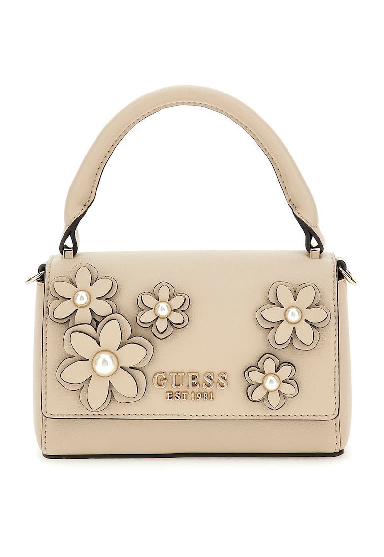 Geanta mica de mana cu aplicatii florale