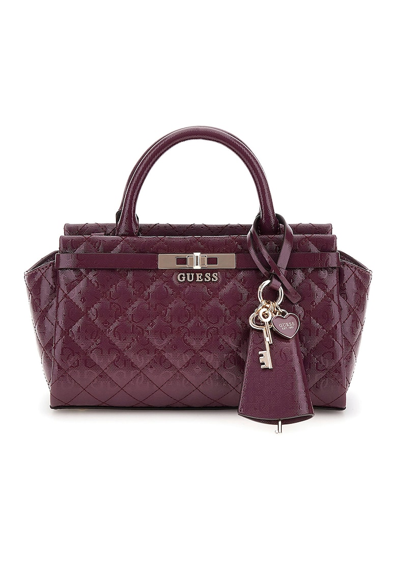 Geanta din piele ecologica cu bareta de umar si aspect matlasat