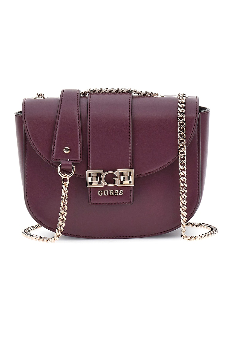 Geanta crossbody de piele ecologica - Visiniu
