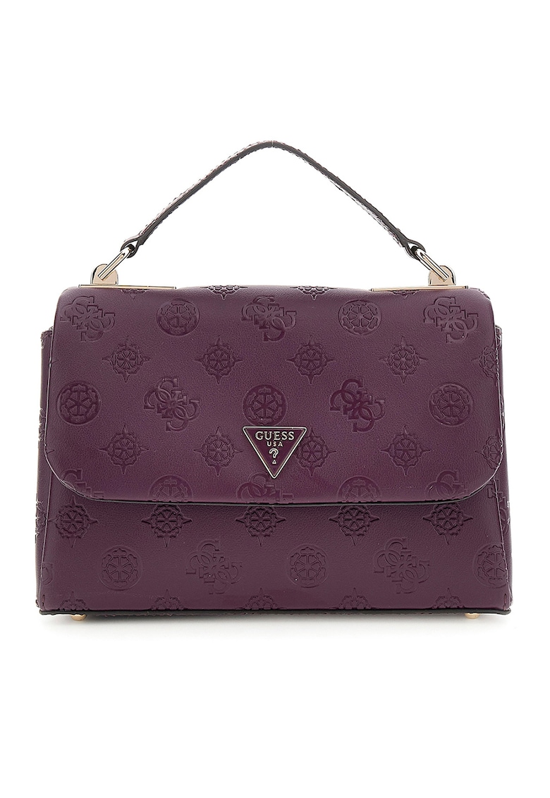 Geanta crossbody cu model logo si clapa - Violet tyrian