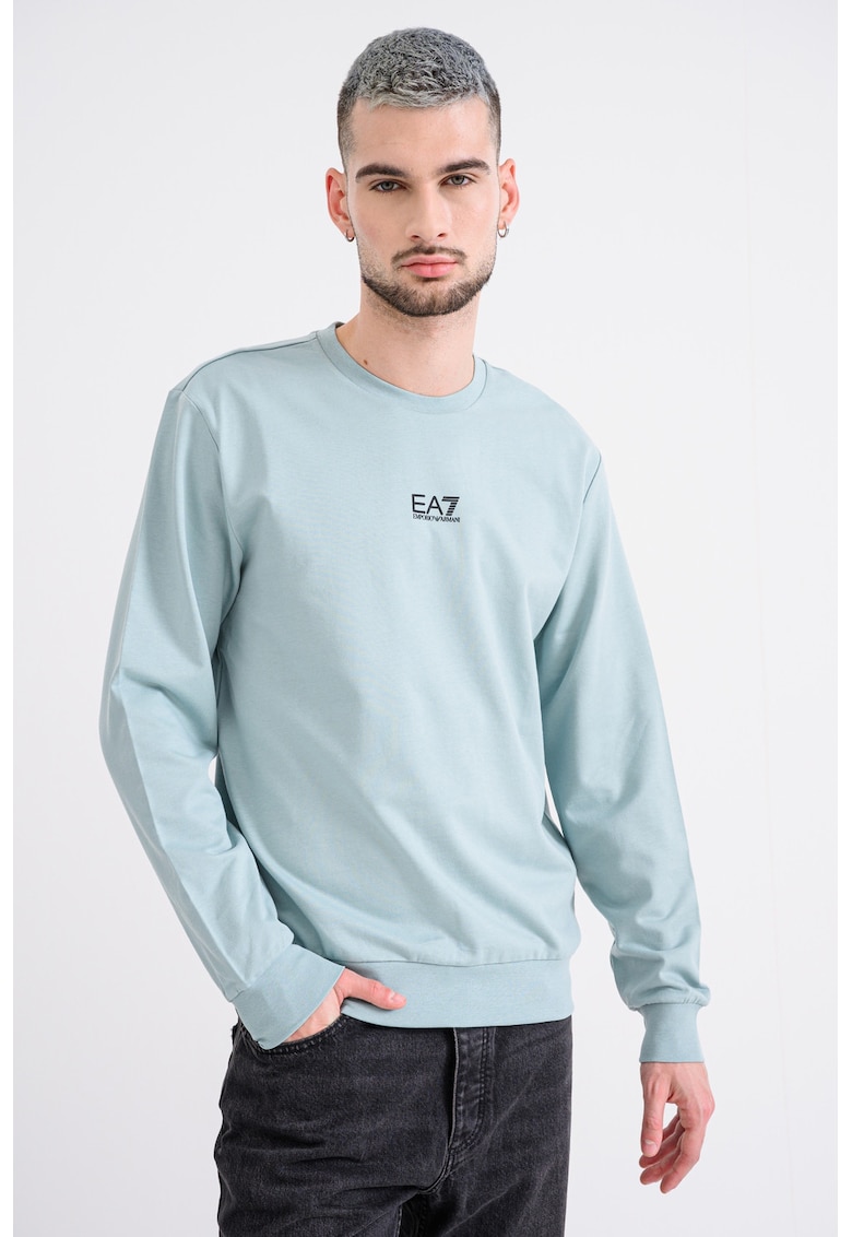 Bluza de trening cu detaliu logo si decolteu la baza gatului