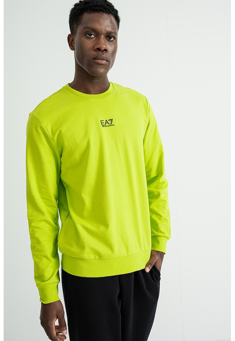 Bluza de trening cu detaliu logo si decolteu la baza gatului