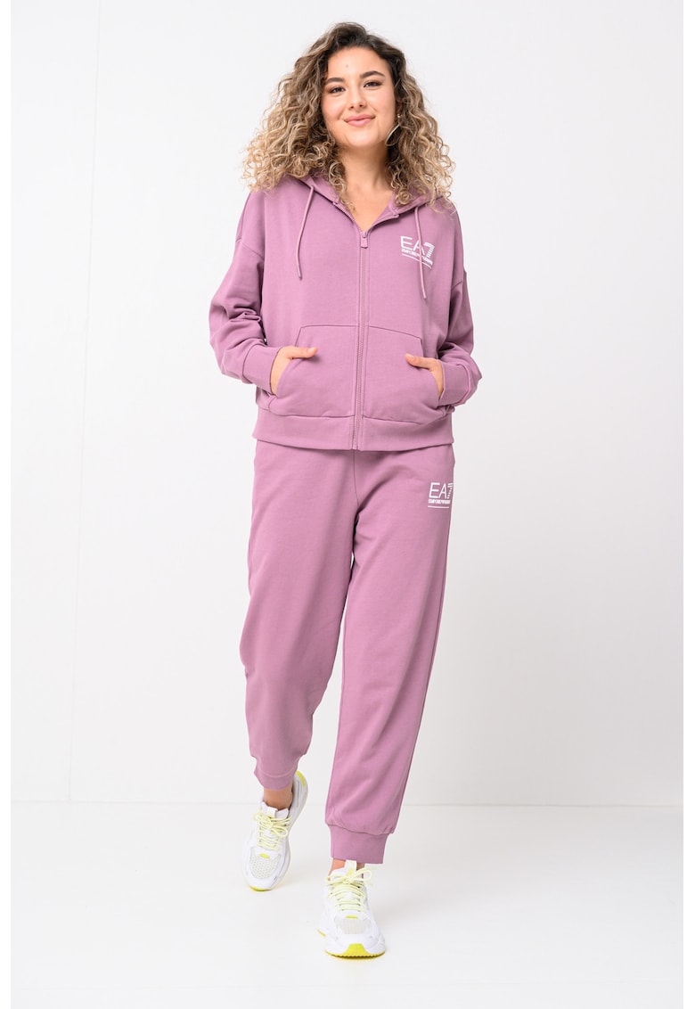 Trening din amestec de bumbac cu logo si buzunare