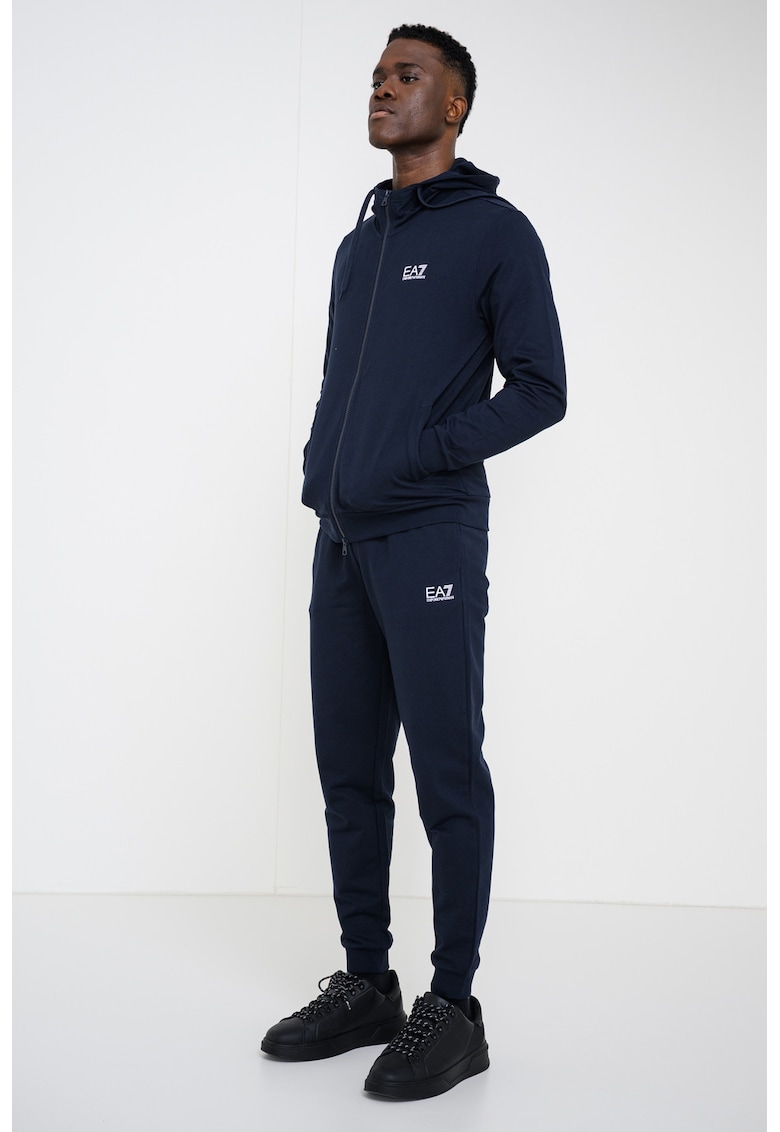 Trening slim fit cu talie elastica - Albastru ultramarin