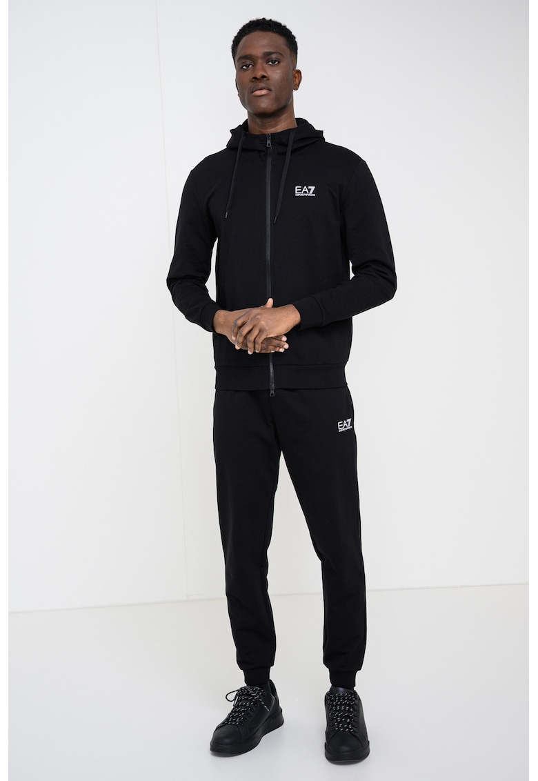 Trening slim fit cu talie elastica - Negru stins