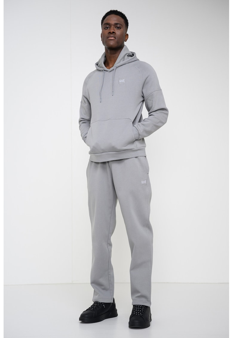 Trening cu gluga si talie elastica - Gri deschis