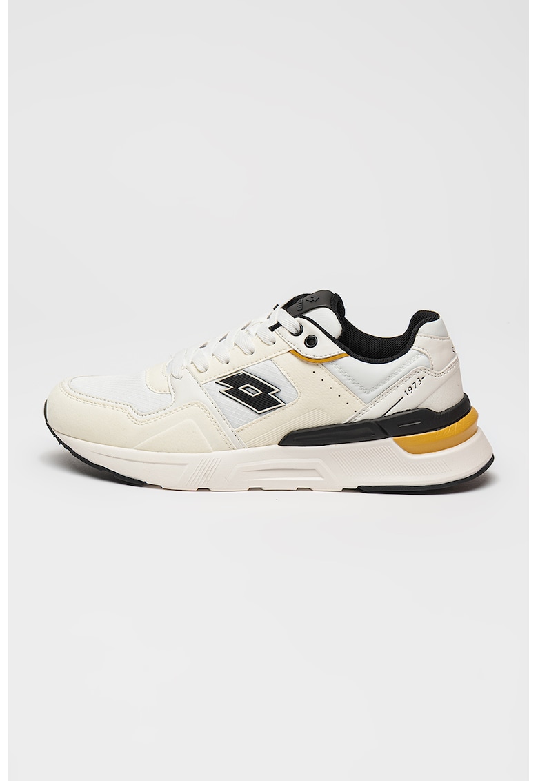 Pantofi sport cu insertii din plasa Warta - Negru/Alb optic/Crem