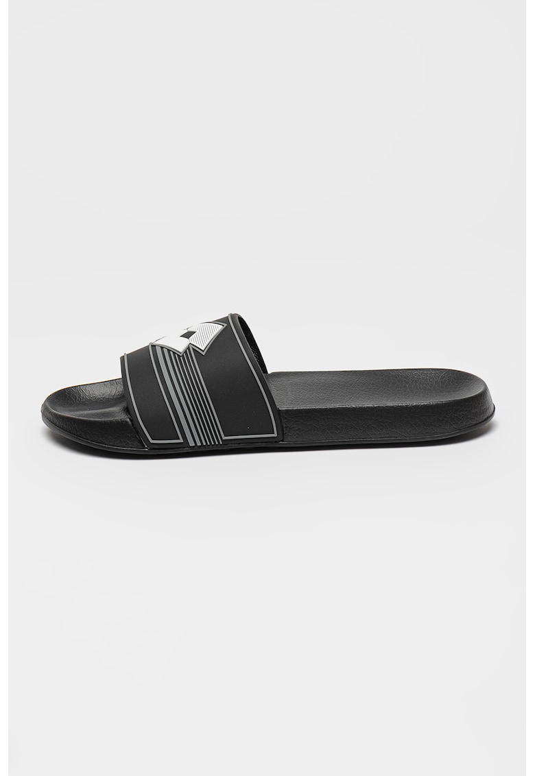 Papuci cu model monograma - Alb/Negru