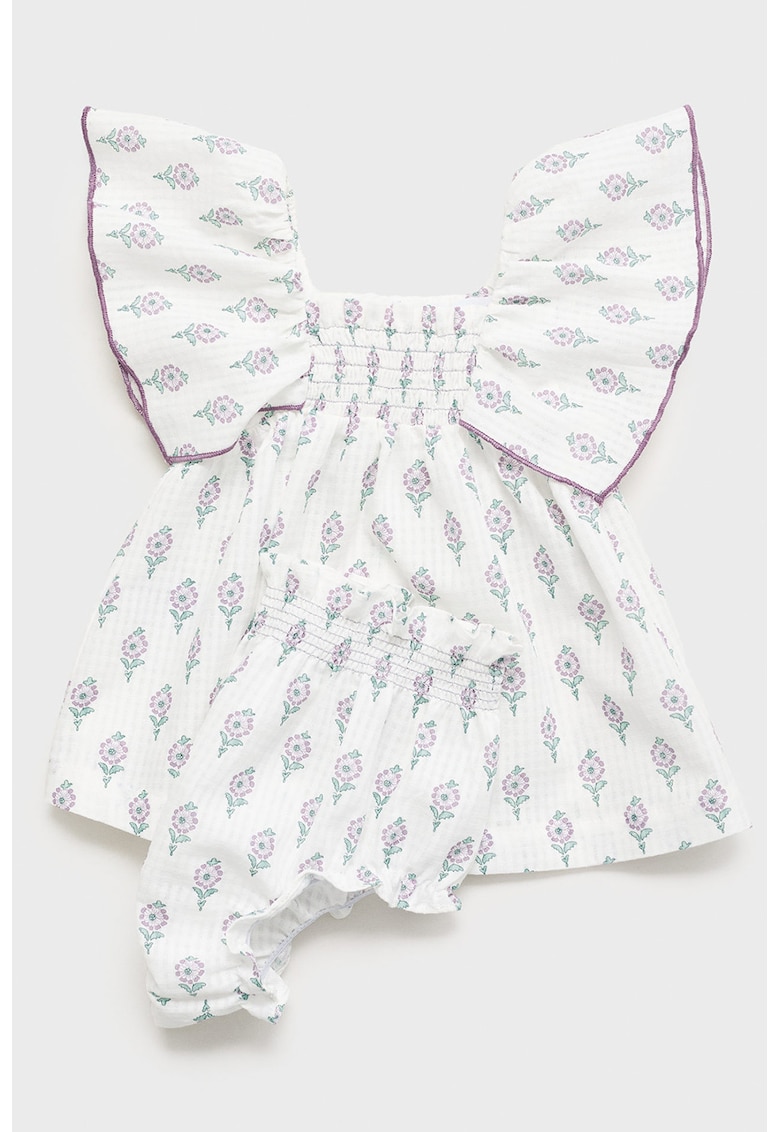Set de rochie de bumbac cu model floral - 2 piese