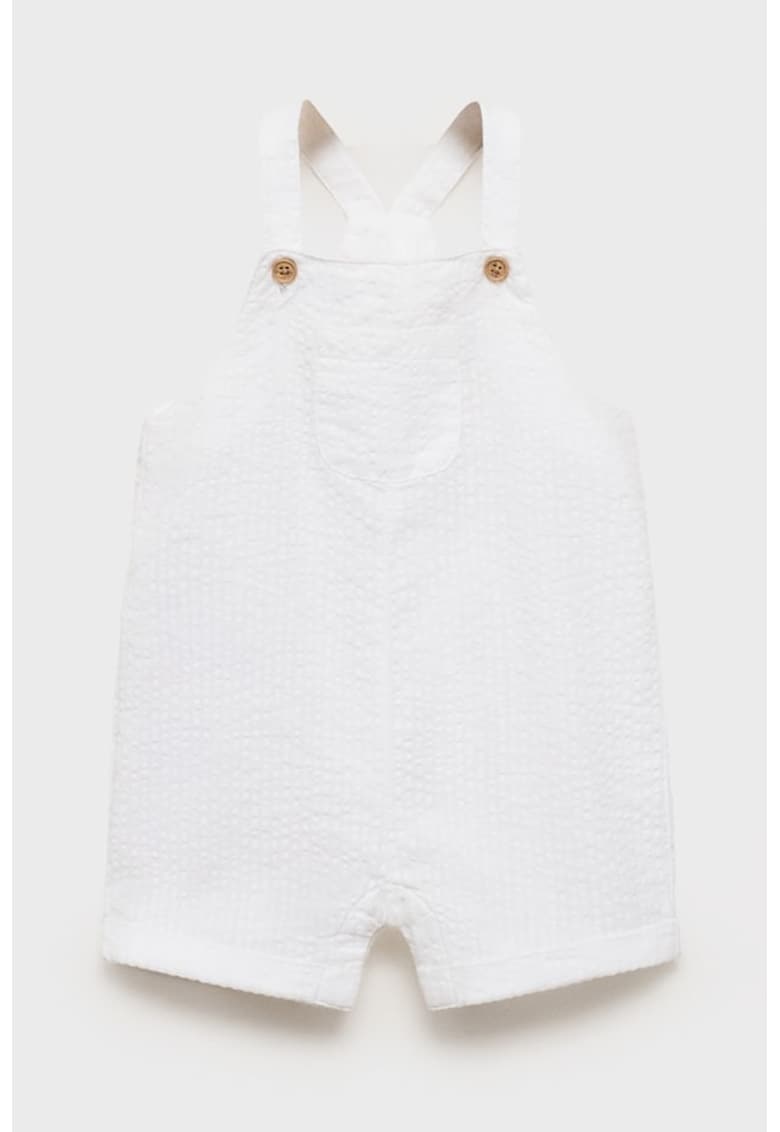 Salopeta scurta din bumbac cu aspect texturat