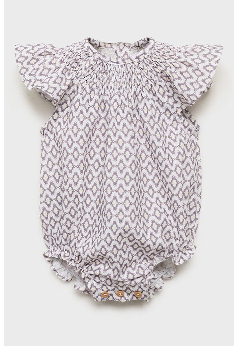 Salopeta cu imprimeu - Galben/Violet/Alb murdar