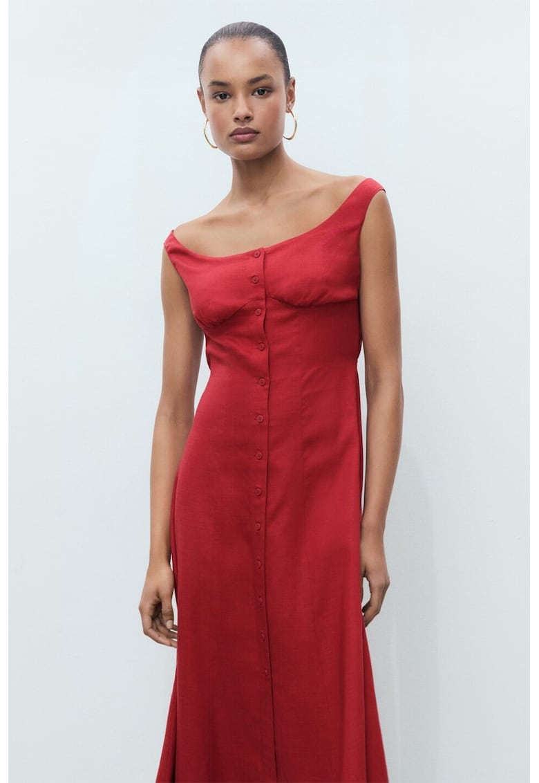 Rochie midi cu croiala evazata