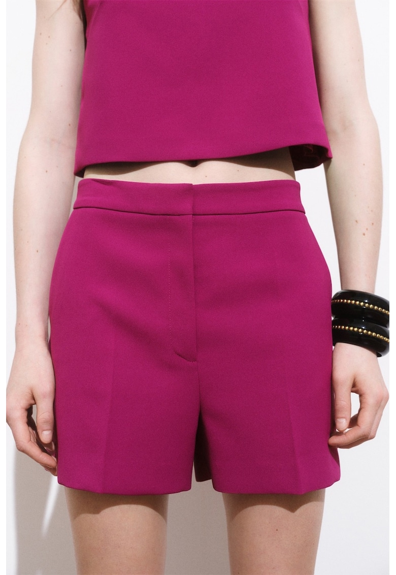 Pantaloni scurti cu buzunare oblice - Fucsia