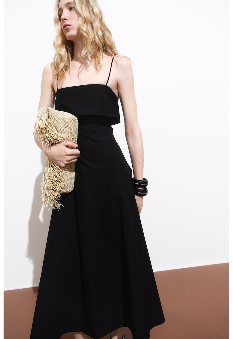 Rochie midi cu bretele inguste