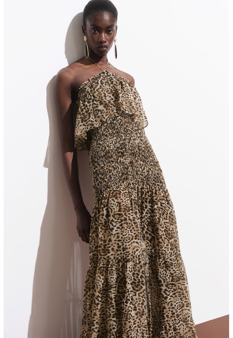 Rochie lunga cu model animal print