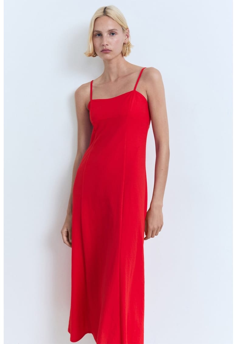 Rochie midi cu croiala uni - Rosu