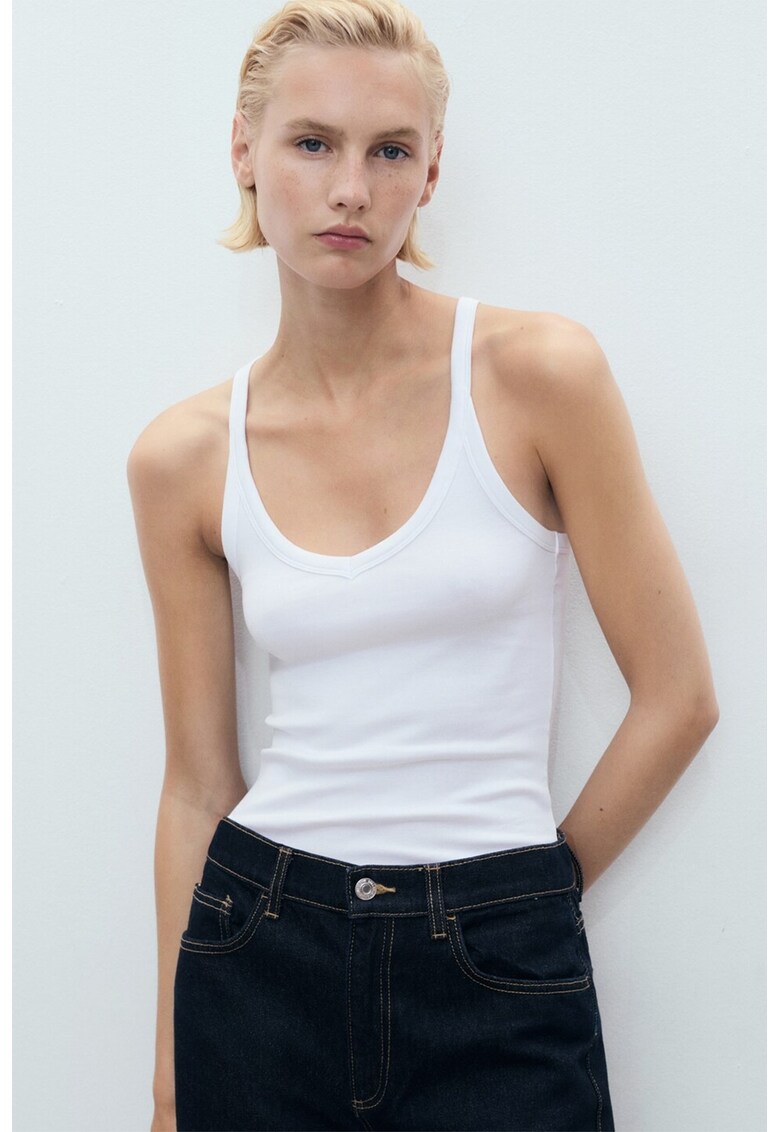 Top slim-fit - Alb