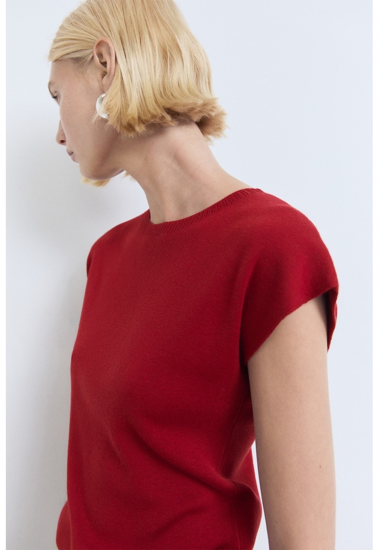 Tricou tricotat fin din amestec de modal - Rosu