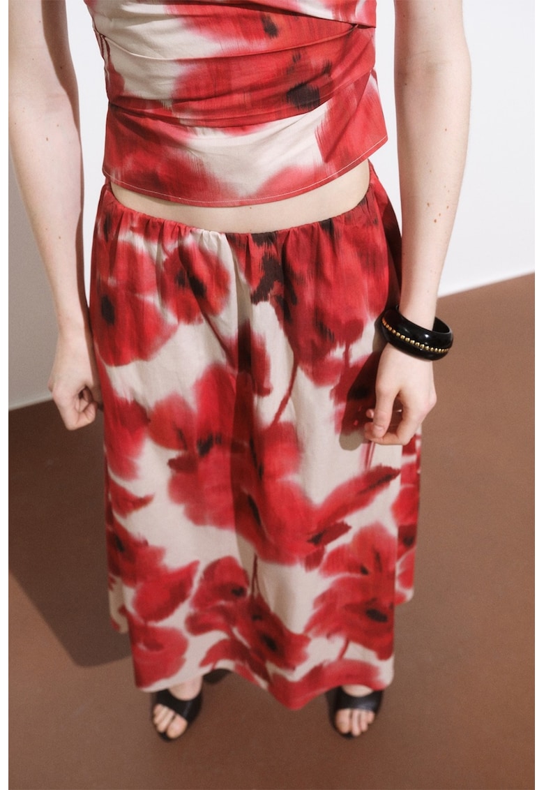 Fusta maxi cu model floral