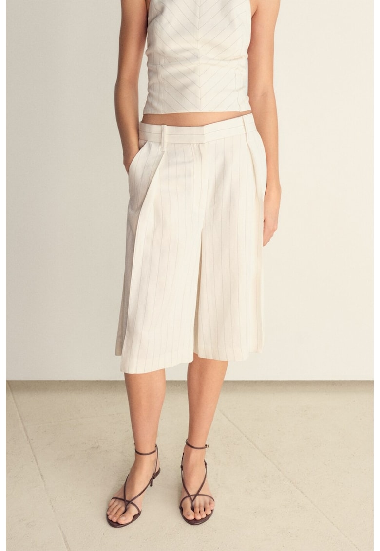 Pantaloni capri din amestec de in Pantaloni capri din amestec de in