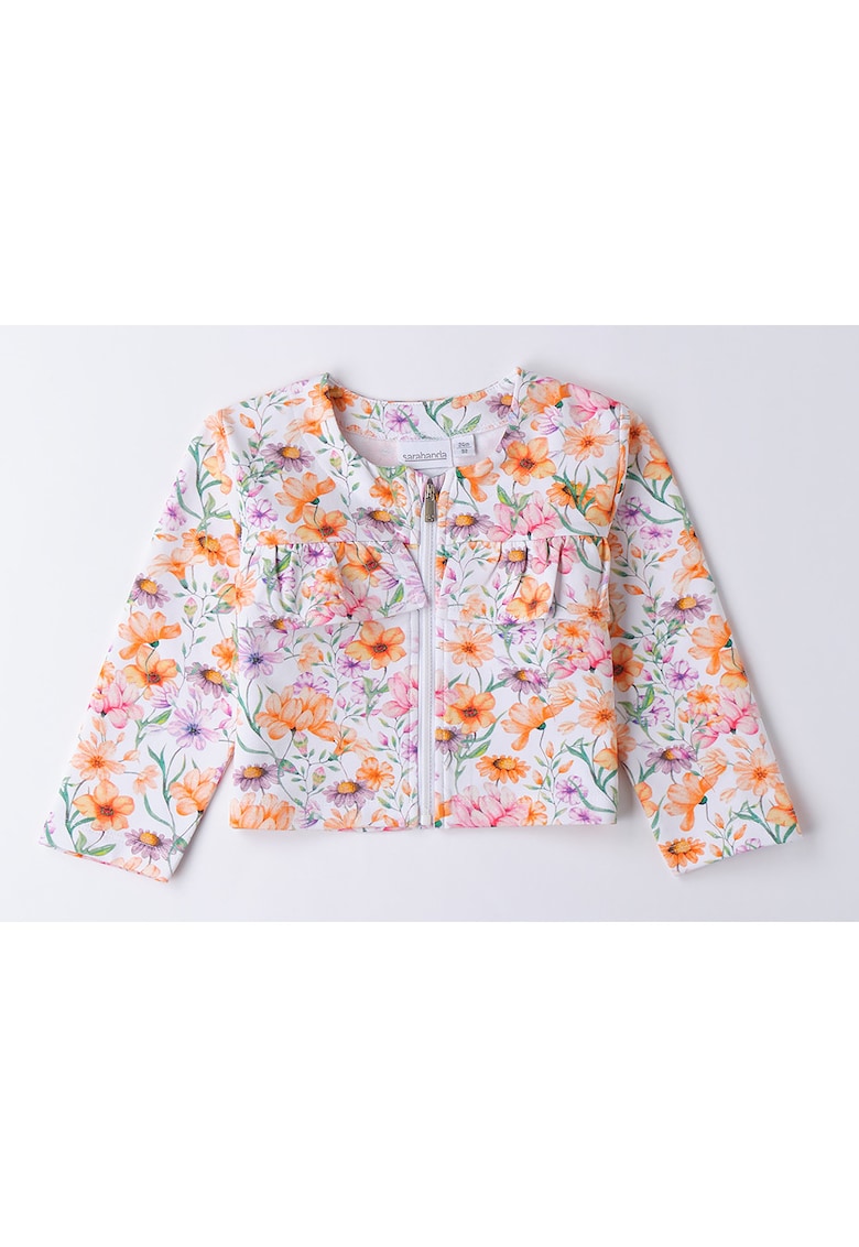 Jacheta de primavara cu imprimeu floral pentru fete - Multicolor