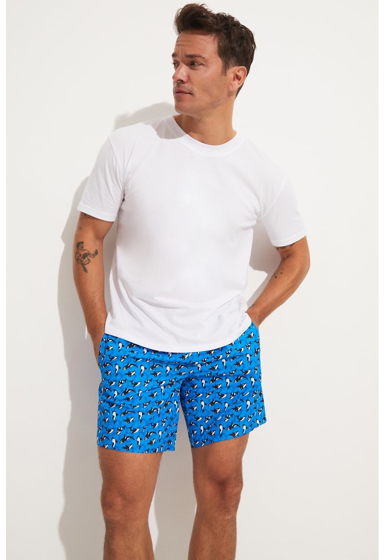 Pantaloni scurti de baie cu imprimeu grafic