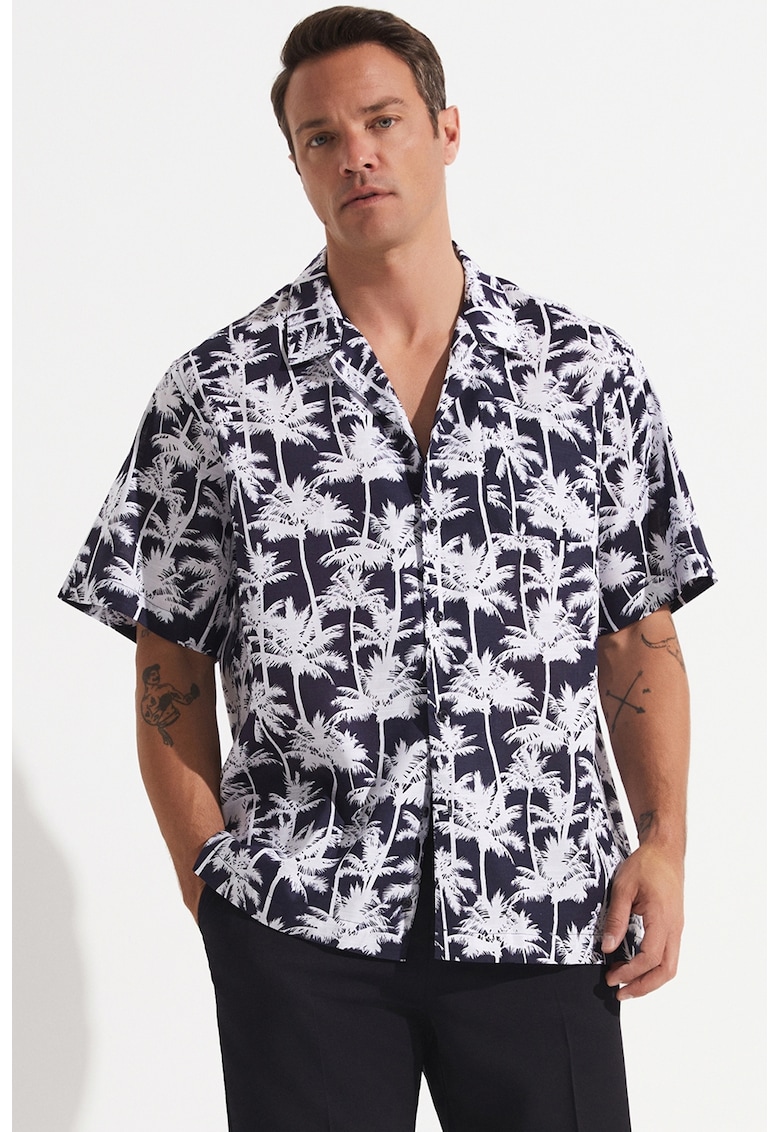 Camasa supradimensionata din lyocell si bumbac