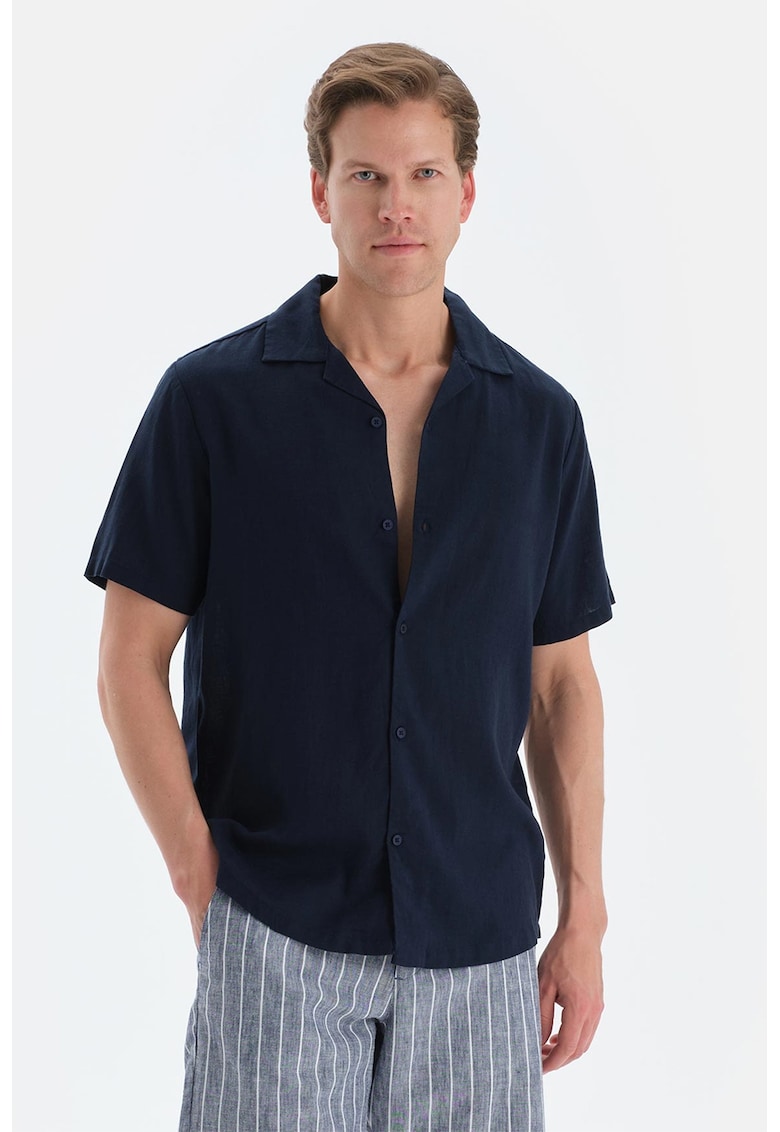 Camasa din amestec de in cu maneci scurte Camasa din amestec de in cu maneci scurte