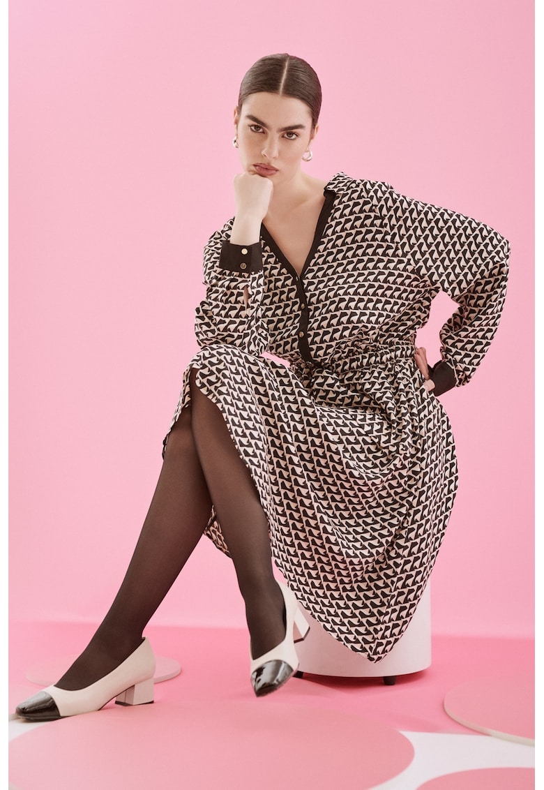 Rochie cu imprimeu si decolteu in V