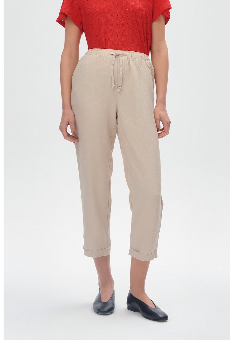 Pantaloni crop din amestec de in Pantaloni crop din amestec de in