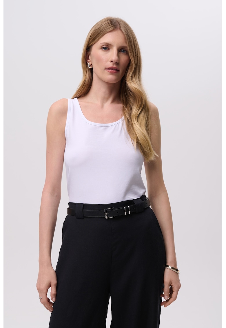 Top uni cu decolteu rotund