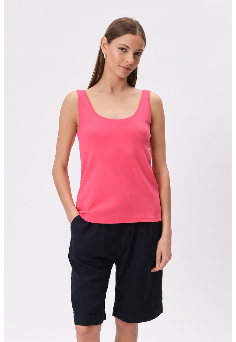 Top cu decolteu amplu - Fucsia