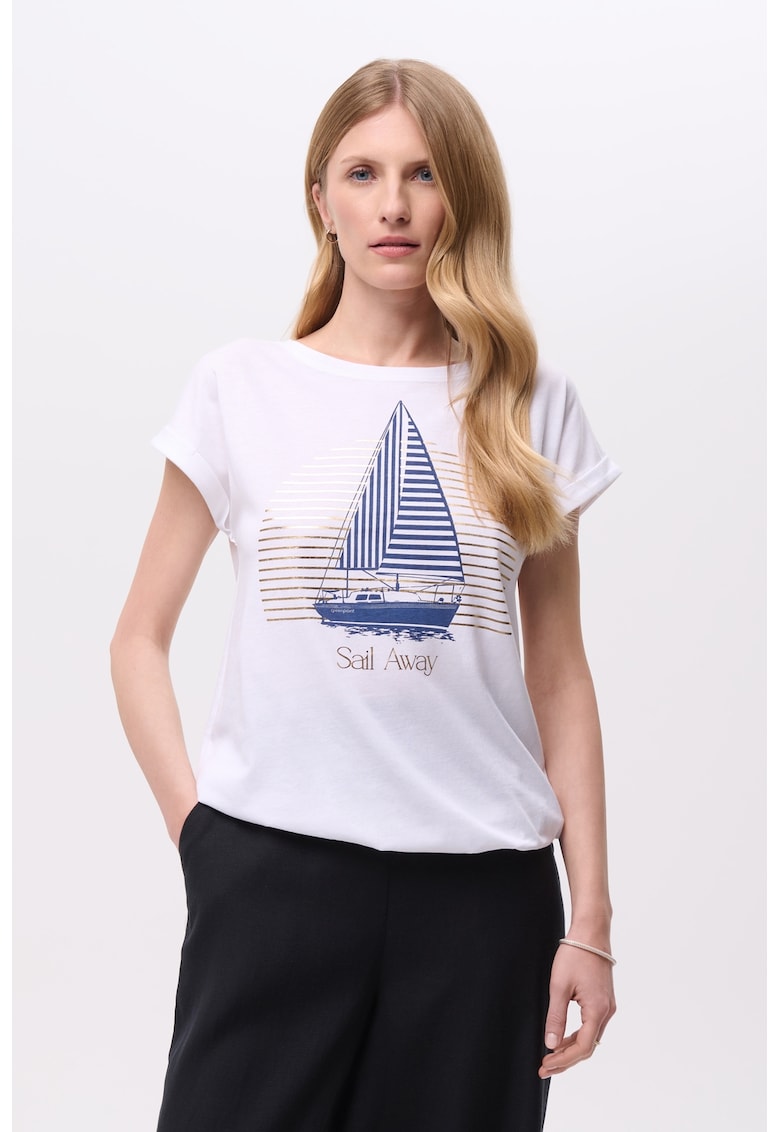 Tricou din amestec de modal cu imprimeu