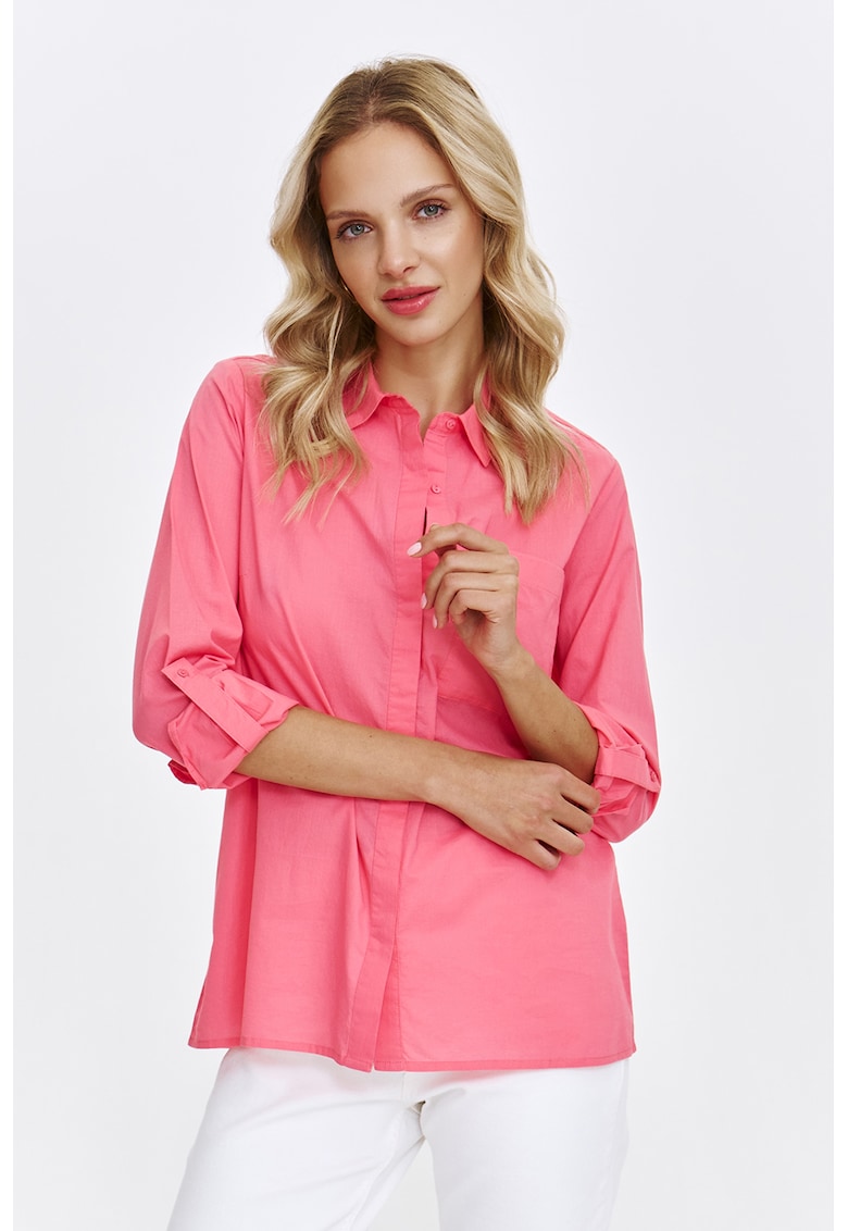 Camasa de bumbac cu buzunar pe piept