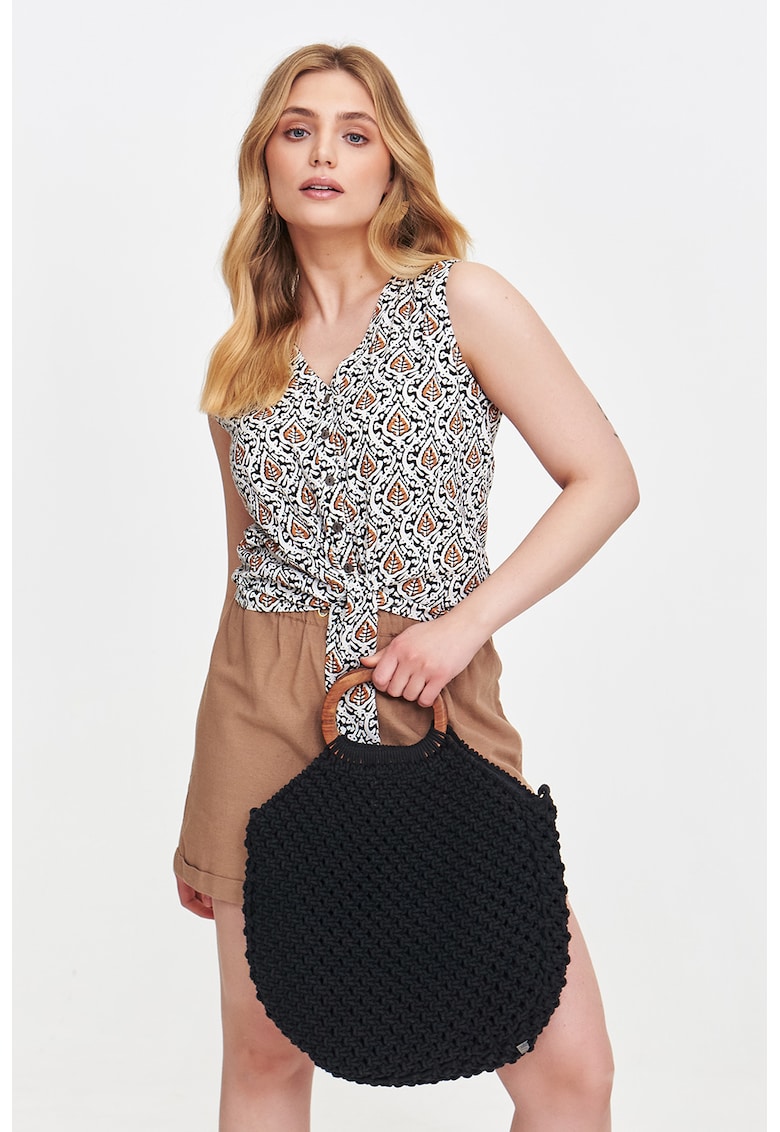 Bluza fara maneci cu decolteu in V