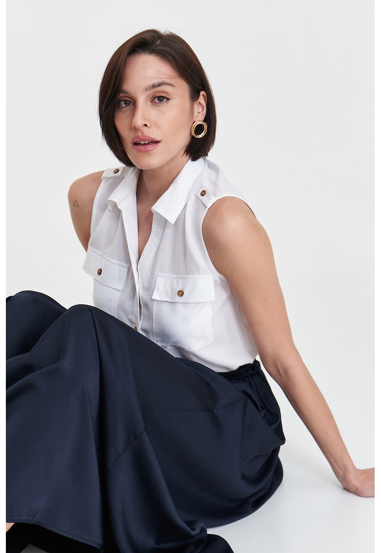 Camasa fara maneci cu detaliu innodat