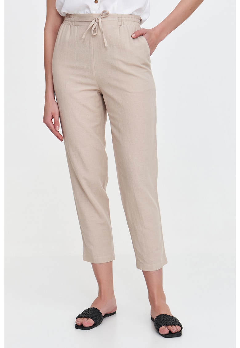 Pantaloni crop slim fit - Bej deschis
