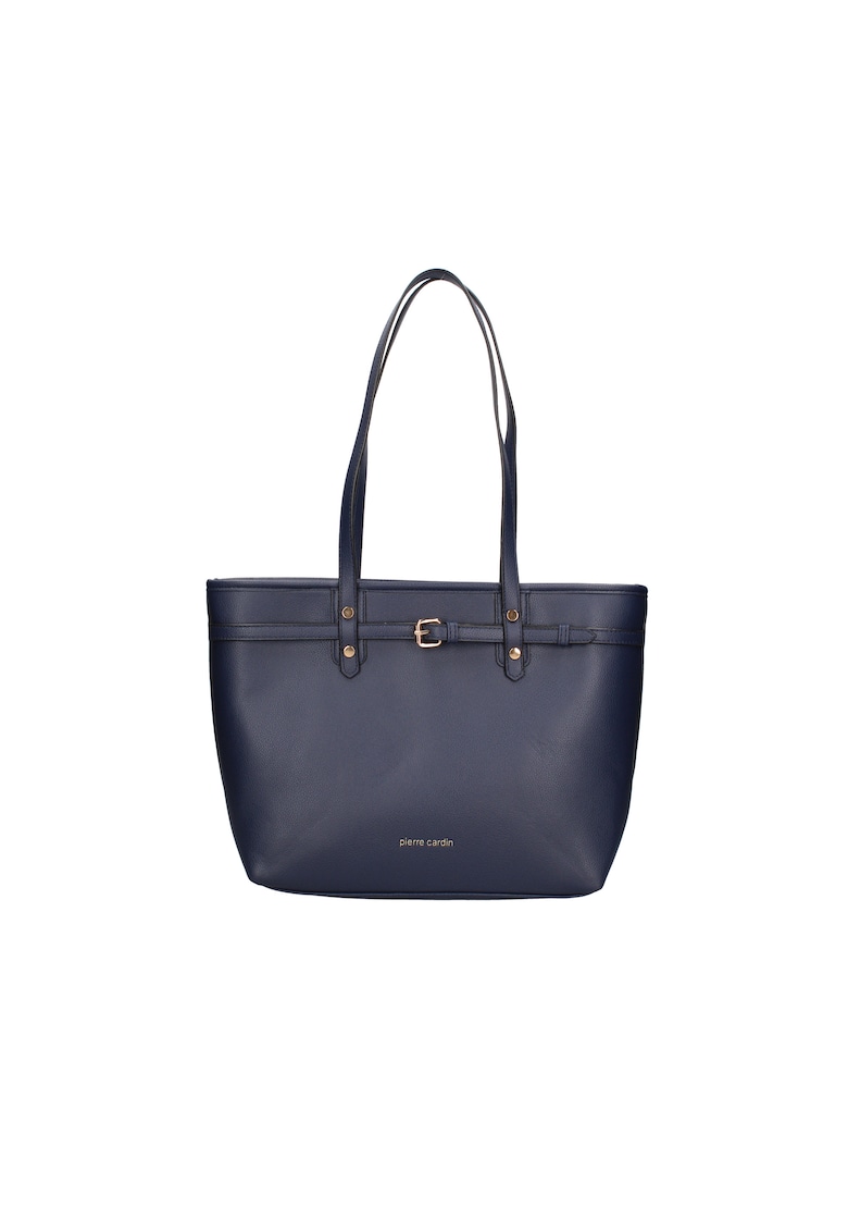 Geanta de piele ecologica cu bareta de umar - Albastru inchis