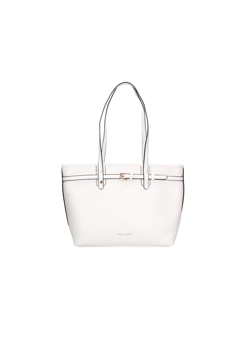 Geanta de piele ecologica cu bareta de umar - Alb