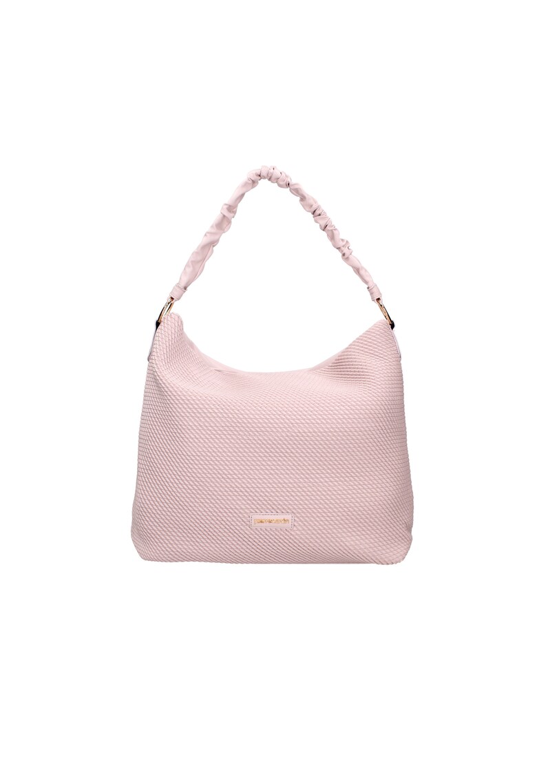 Geanta hobo texturata de piele ecologica - Roz pal