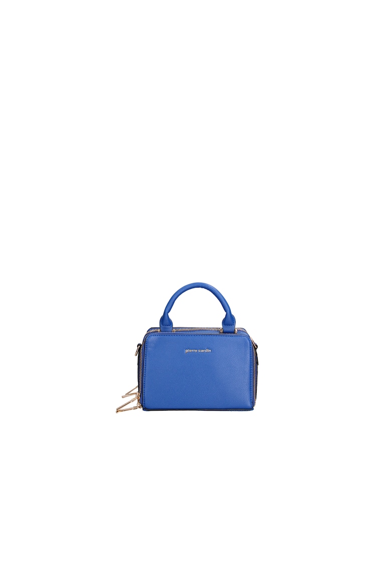 Pierre Cardi - Geanta de piele cu maner si fermoar - Albastru