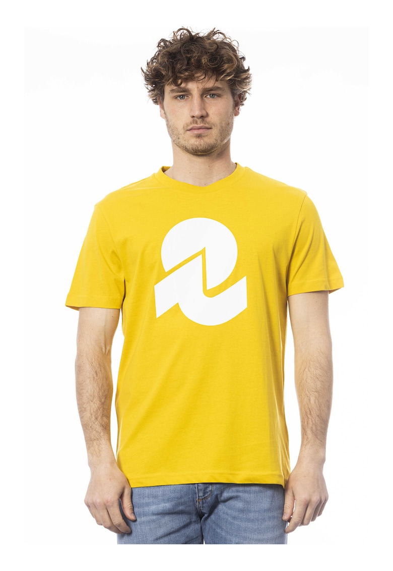 Tricou de bumbac cu imprimeu logo - Galben