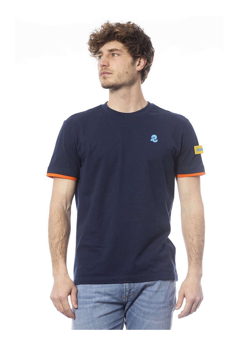 Tricou de bumbac cu detalii contrastante