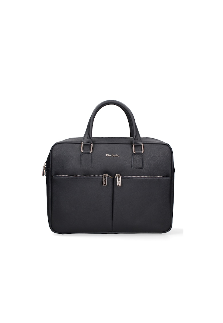 Servieta de piele cu doua buzunare externe