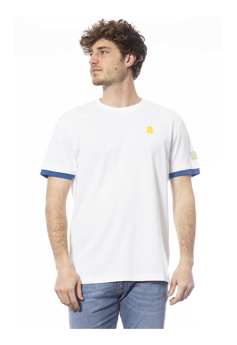 Tricou de bumbac cu detalii contrastante Tricou de bumbac cu detalii contrastante