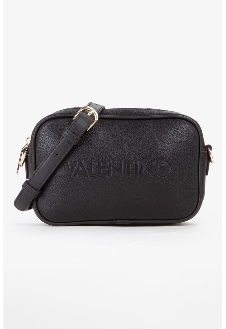 Geanta crossbody cu logo stantat - Negru